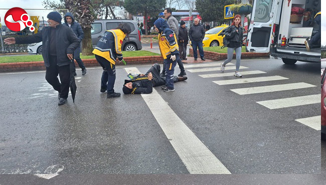 Motosiklet devrildi!..