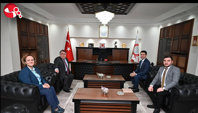 Rektör Özölçer makamında ağırladı