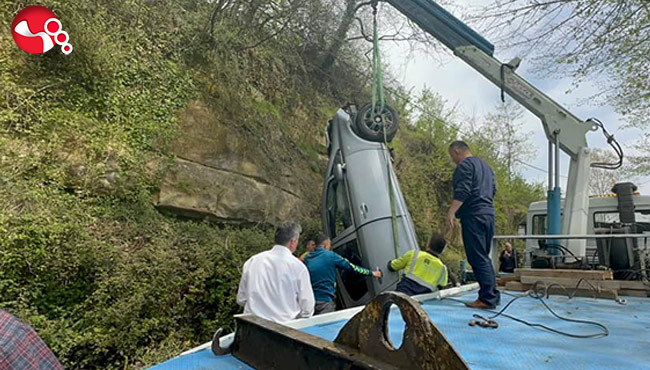 Fındık tarlasına uçtu