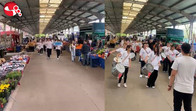 Pazaryerinde özel gösteri yaptılar