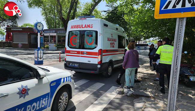 Kontrolden çıkan motosiklet devrildi!