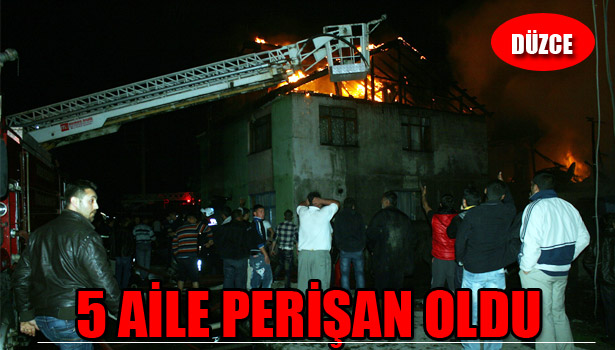 BİR EVDE BAŞLAYAN YANGIN, ÇEVRESİNDEKİ EVLERİDE SARDI