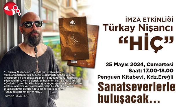 Ereğlili Şair Nişancı, sanatseverlerle buluşacak…