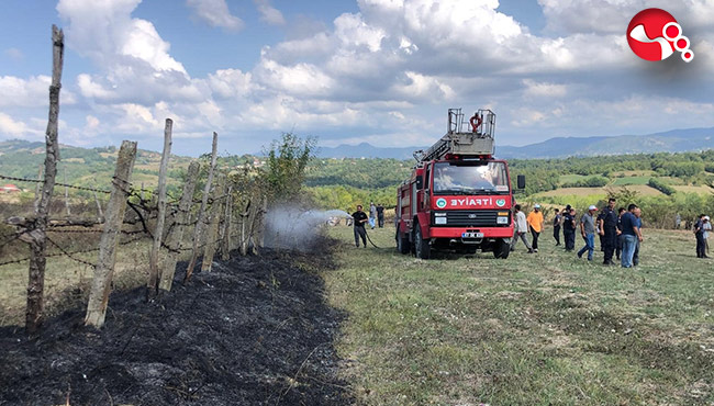 Örtü yangını korku yarattı