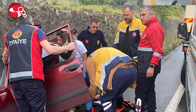 Otomobil kanala düştü