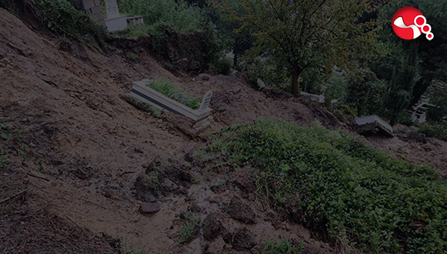 Mezarlıklarda heyelan