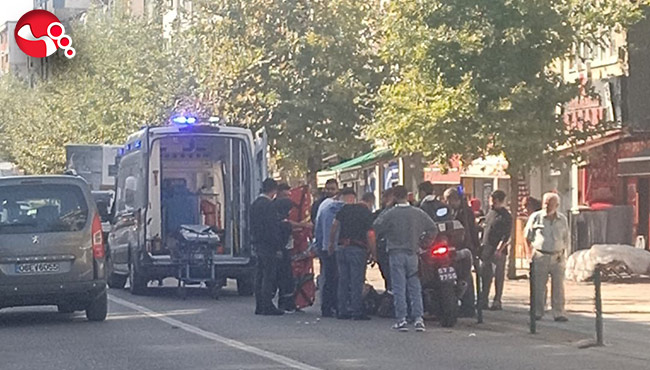 Motosikletli kurye köpeğe çarptı