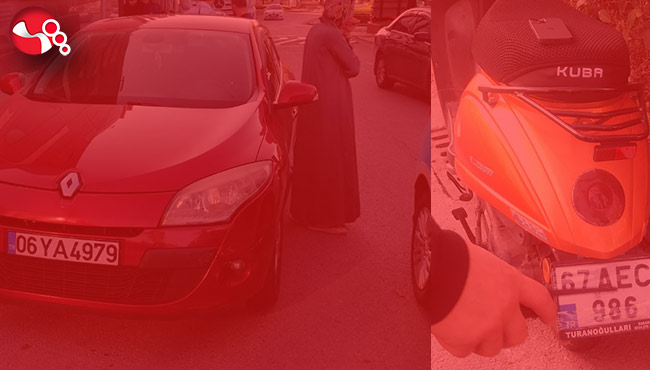 Otomobille Motosiklet çarpıştı!..