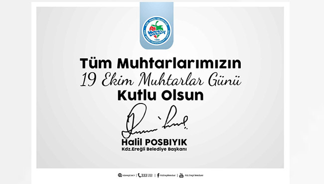 Başkan Posbıyık, Muhtarlar Günü'nü kutladı...
