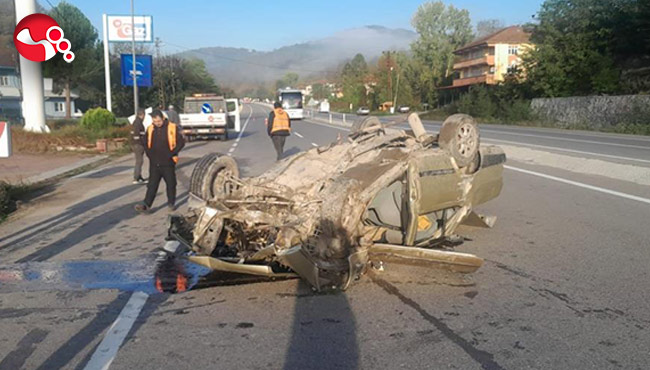 Kontrolden çıktı,takla attı