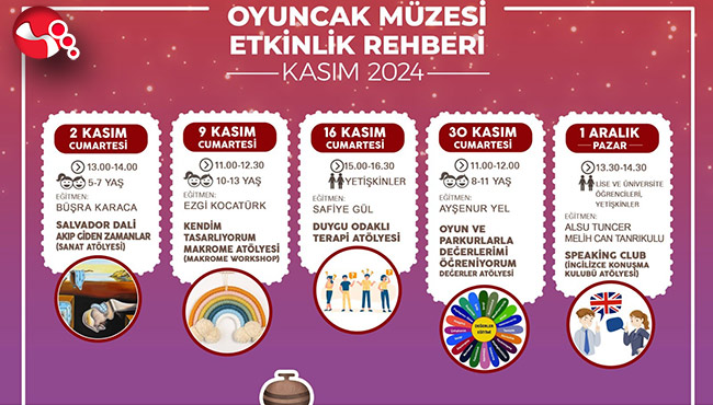 OYUNCAK MÜZESİ KASIM AYI ATÖLYE PROGRAMI AÇIKLANDI