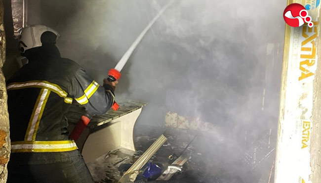 Evde yangın çıktı