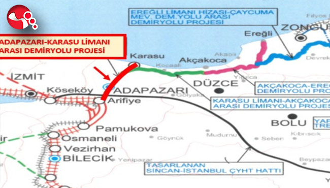 Akçakoca, Alaplı, Ereğli, Çaycuma, Bartın' demiryolu projesi...