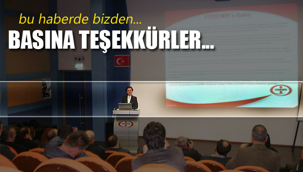 ERDEMİR'DEN TEŞEKKÜR