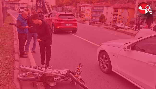 Motosikletle Otomobil çarpıştı!...