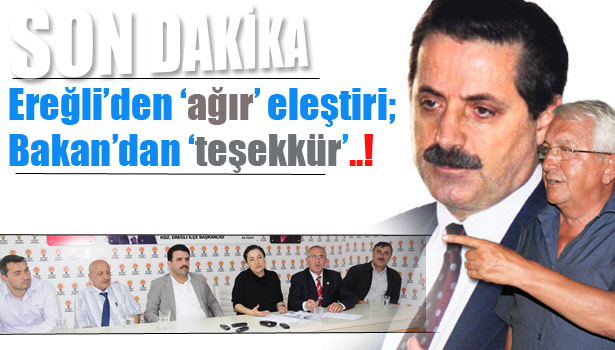 BAKAN ÇELİK'TEN TEŞEKKÜR YAZISI