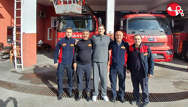 İtfaiyeye teşekkür etti