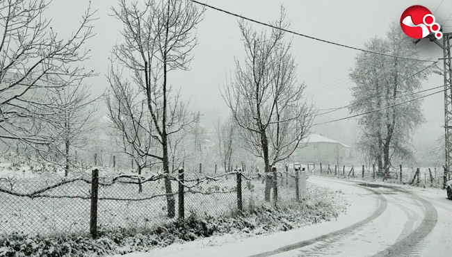 Karakavuz'da kar yağışı etkili oldu