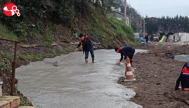 Gülüç'te Betonlama ve altyapı tamam...