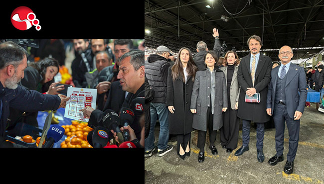 Genel Başkan Özel ve Milletvekili Ertuğrul, pazarcı esnafını dinledi