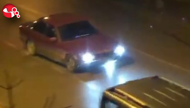 Drift atmak isterken kaza yaptı