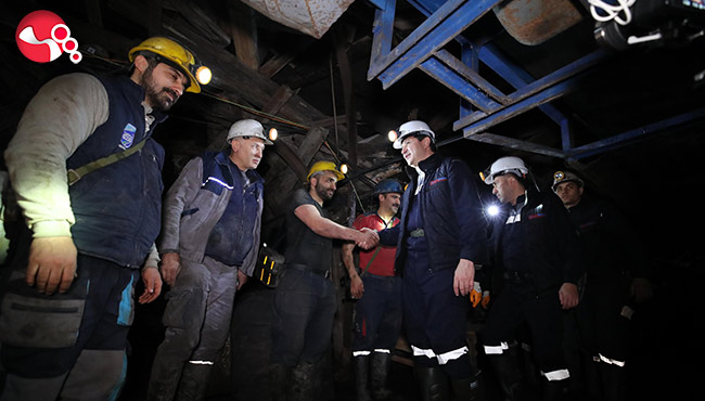 Genel Başkan Arıkan Zonguldak'ta madene indi