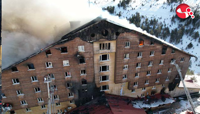 Alev alev yanan otelin ilk görüntüleri...
