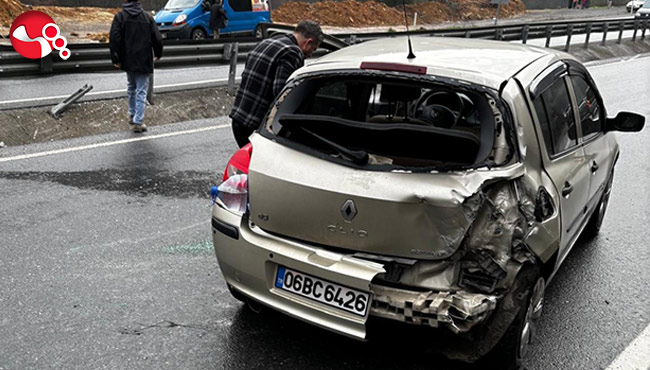 Bariyerlere çarptı