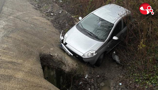 Kontrolü kaybedince kanala uçtu