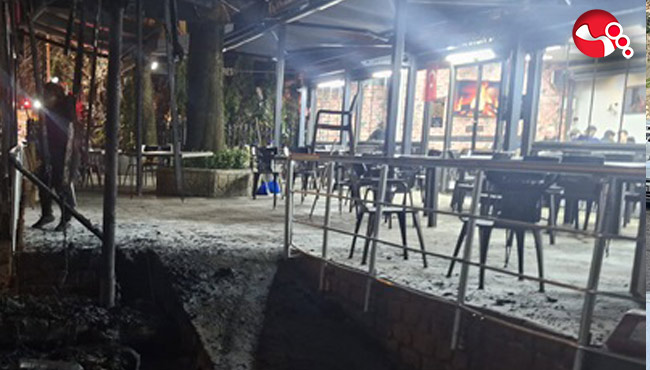 Kafe yangınında korkulu anlar!...