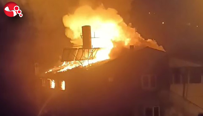 Çatı yangını paniğe neden oldu