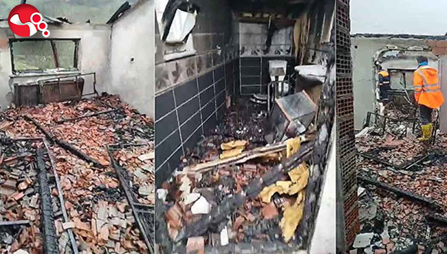 Evi yanan aile yardım bekliyor…