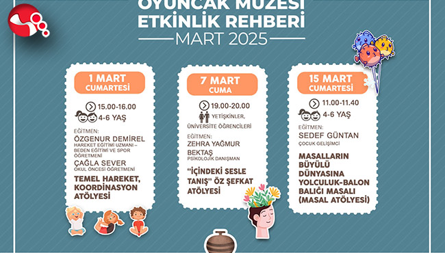 OYUNCAK MÜZESİ MART AYI ATÖLYE PROGRAMI AÇIKLANDI