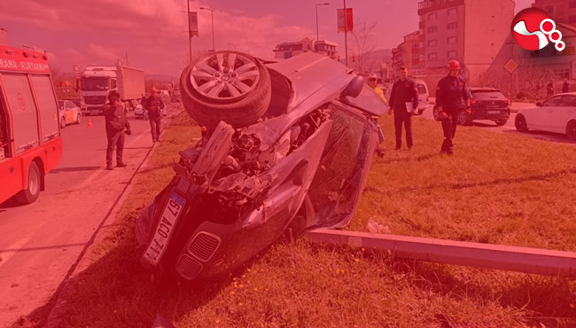 Otomobil takla attı!