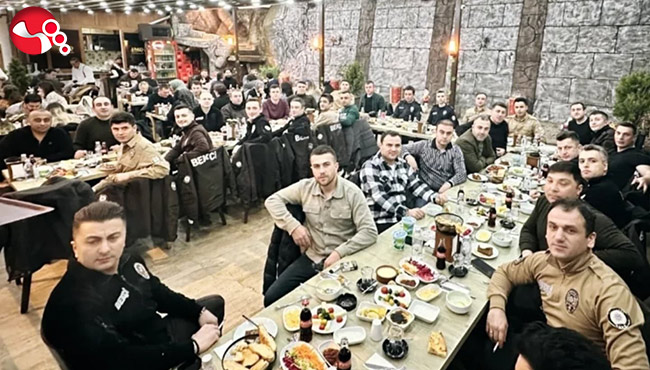 Bekçiler ve amirleri iftar yemeğinde bir araya geldi