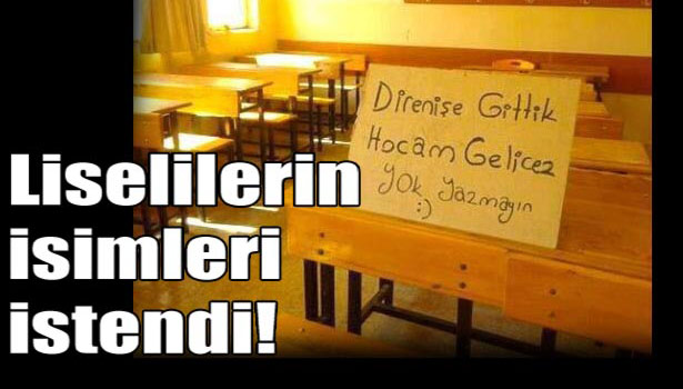 ZONGULDAK'TA LİSELİLERİN İSİMLERİ İSTENDİ