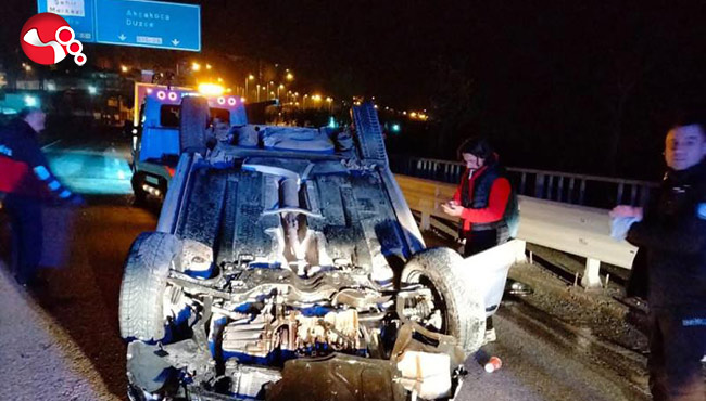 Otomobil takla attı!...