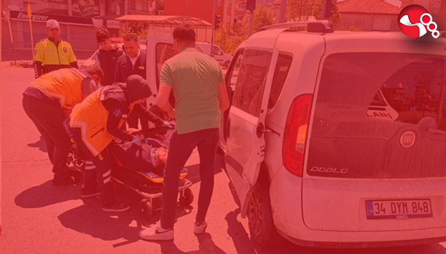 Motosikletle Kamyonet çarpıştı!...