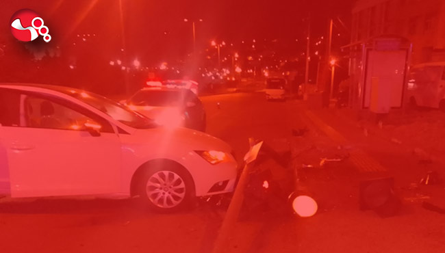 Kışla kavşağa kaza....