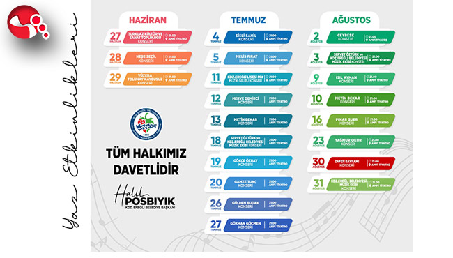 Yaz Etkinlikleri Cuma günü başlıyor...