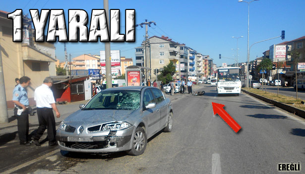 OTOMOBİL İLE MOTOSİKLET ÇARPIŞTI