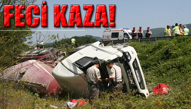 TIR ŞARAMPOLE YUVARLANDI