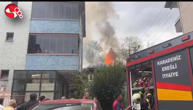 Çatı katında yangın....