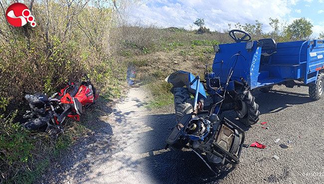 Patpat ile motosiklet kafa kafaya çarpıştı