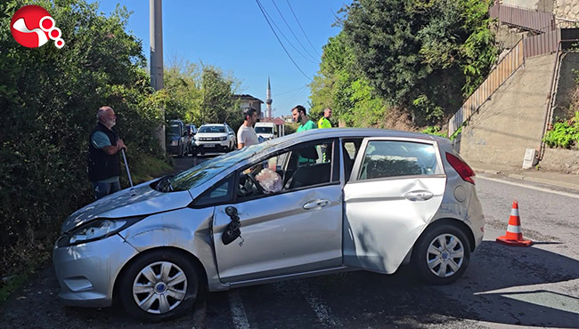 Kontrolden çıkan otomobil takla attı!