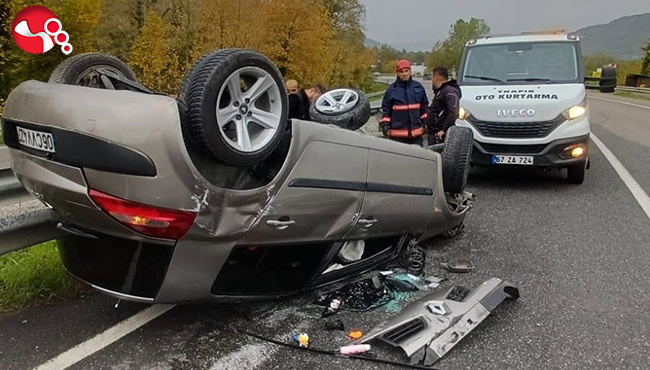 Yağışlı hava kazaya neden oldu