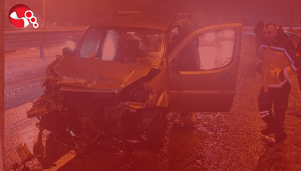 Bariyere çarparak durabildi…..