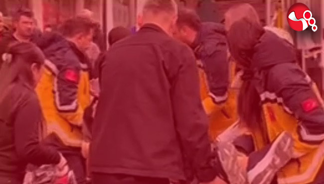 Mağazanın merdivenlerinden düştü