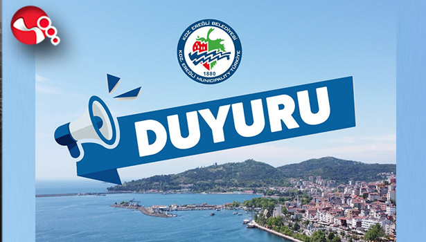 KDZ.EREĞLİ BELEDİYESİ'BDEN DUYURU!....
