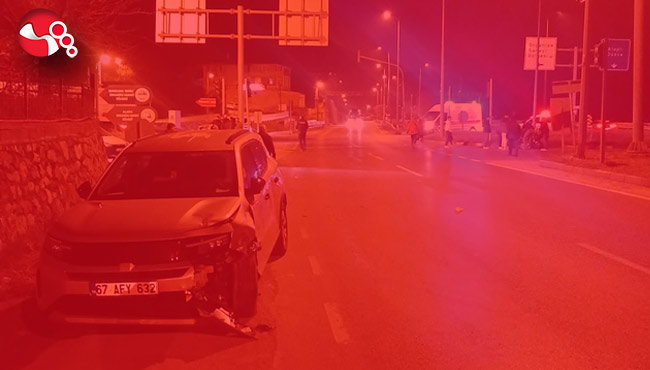 Otomobille Motosiklet çarpıştı!..